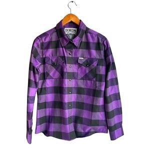 Dixxon Flannel Company The Heiress Women's M pearl snap Purple on Purple- NEW